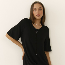 Платье Аврора черное со вшитым топом. 