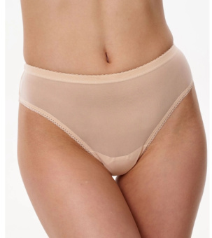 Трусики нательные Элис танга из сетки бежевые