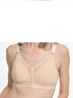 Бюстгальтер Селена бежевый с застежками спереди