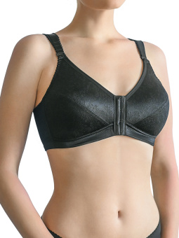Бюстгальтер ортопедический с застежками сзади с спереди черный